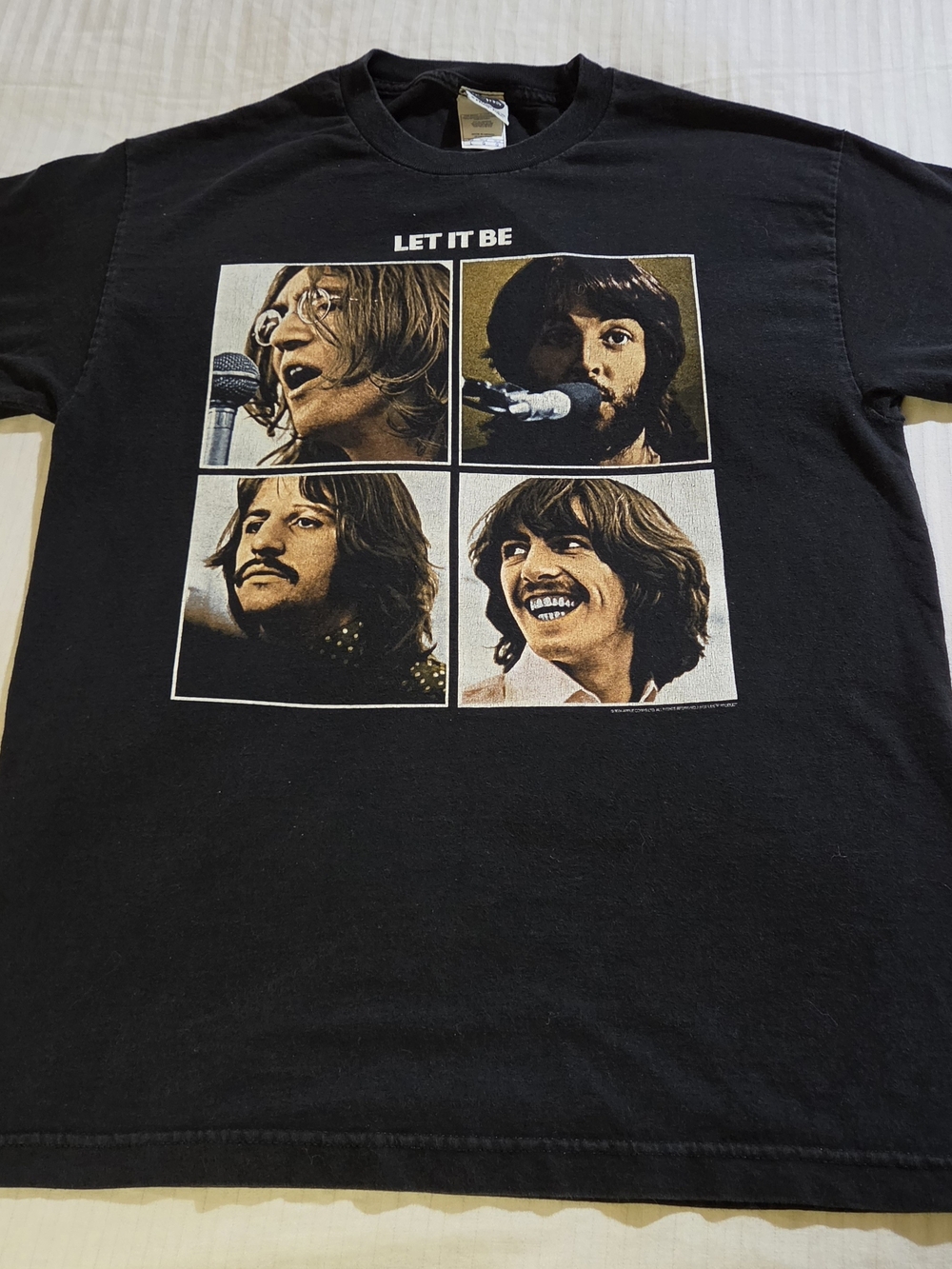 Vintage Beatles Shirt Mens Large Let It Be Album Cover Graphic Band Tee Y2K